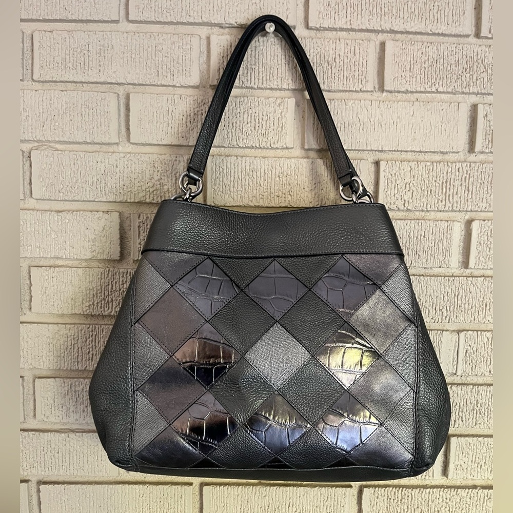 Coach Lexi Shoulder Bag with Patchwork Metallic Grey - Picture 6 of 13